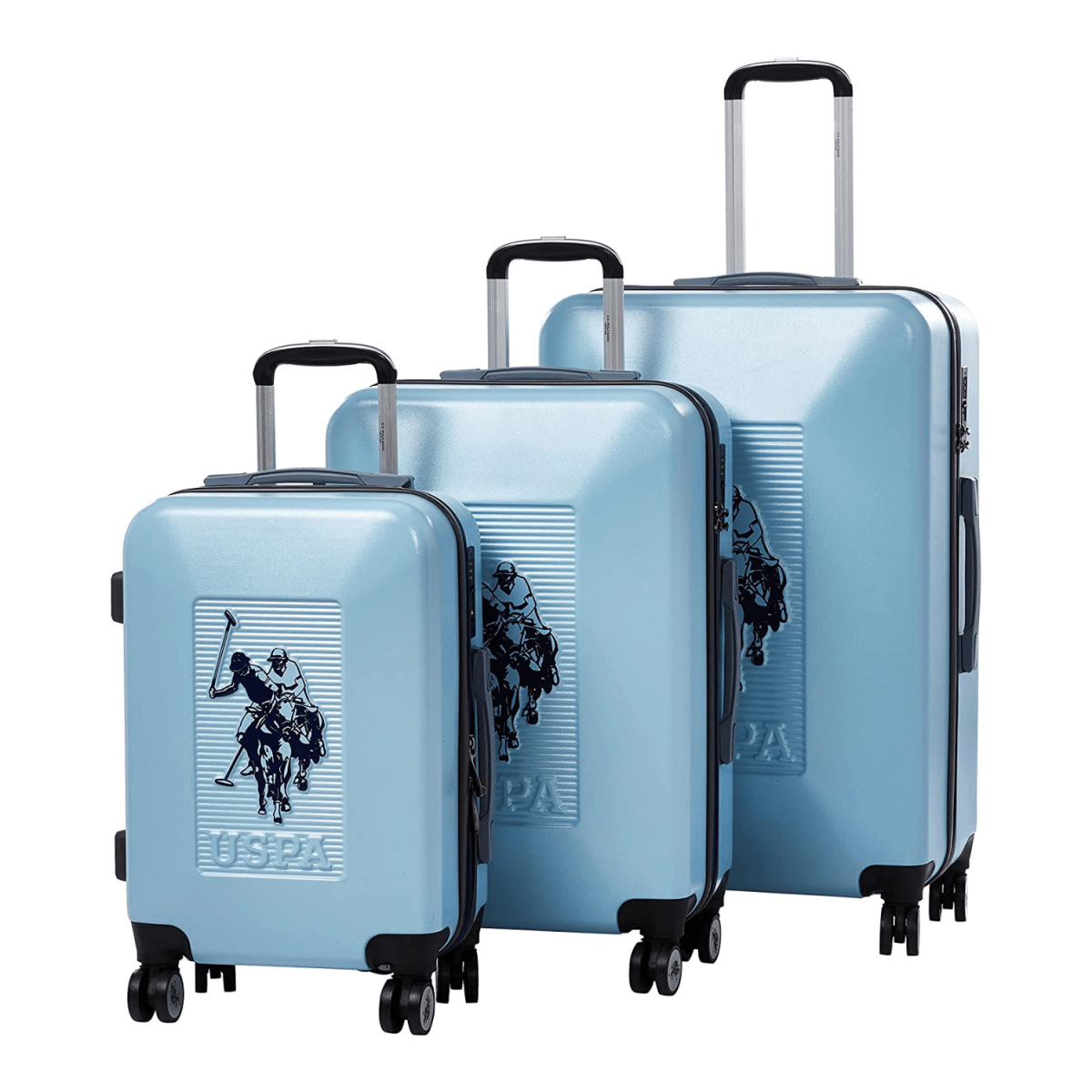 U.S POLO ASSN Hardsuitcase Set of 3 - Sky Blue - MOON - Luggage & Travel Accessories - US POLO